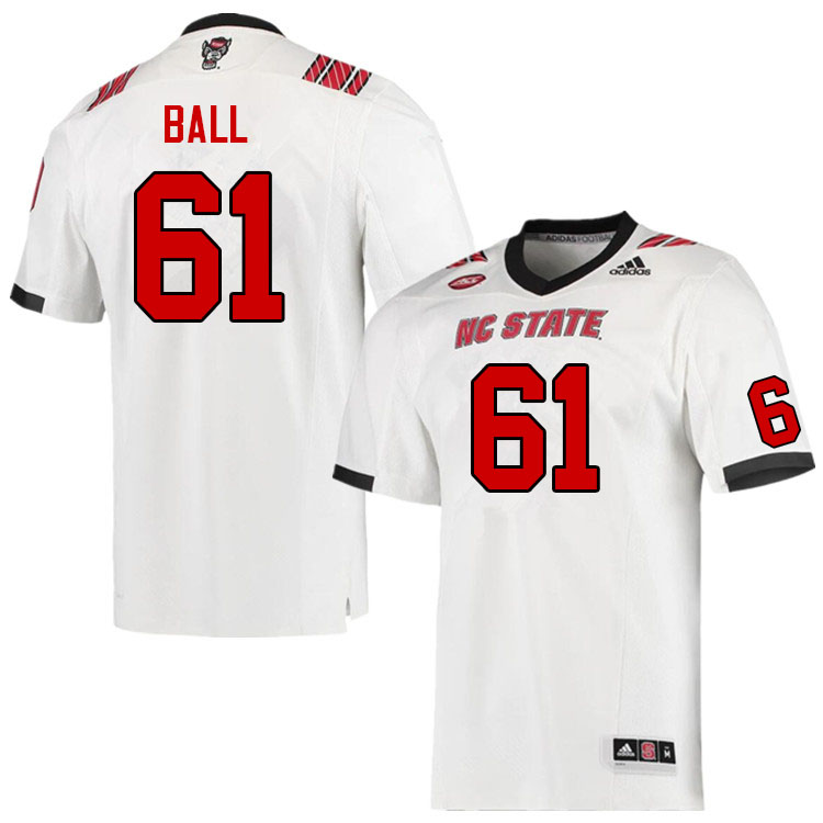 Men #61 Corey Ball NC State Wolfpack College Football Jerseys Sale-White - Click Image to Close